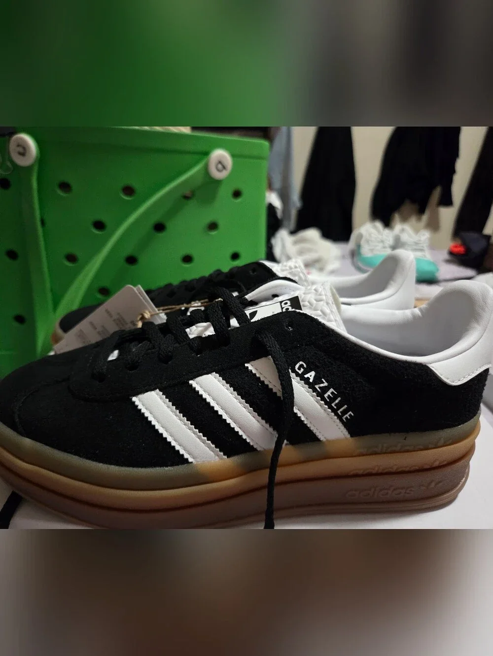 adidas Men’s Black Suede Sneakers with White 3-Stripes